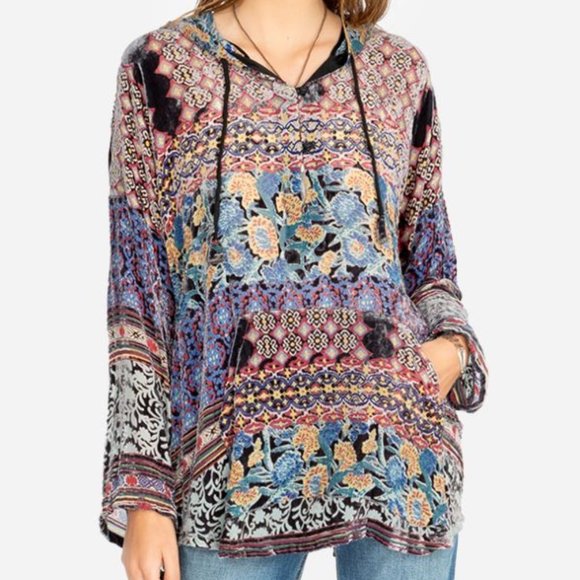 Johnny Was Tops - JOHNNY WAS KARMA BURNOUT AZTEC HOODIE